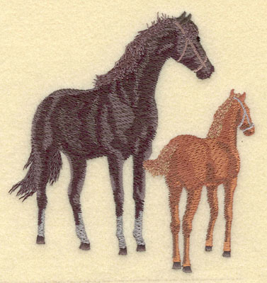 Embroidery Design: Mare with Colt Large4.70w X 5.01h