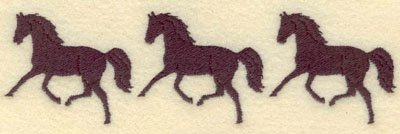 Embroidery Design: Three Horse Border Small5.86w X 1.66h