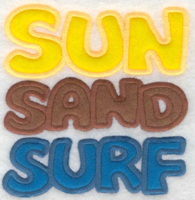 Embroidery Design: Sun sand surf applique5.01w X 5.28h