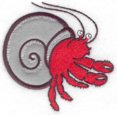 Embroidery Design: Hermit crab applique small3.88w X 3.90h