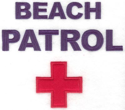 Embroidery Design: Beach patrol applique7.49w X 6.59h