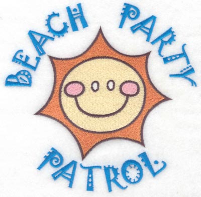 Embroidery Design: Beach party patrol large7.00w X 6.93h