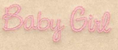 Embroidery Design: Baby girl script2.95"w x 0.99"h