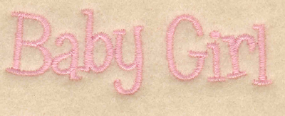 Embroidery Design: Baby girl text2.89"w X 0.92"h