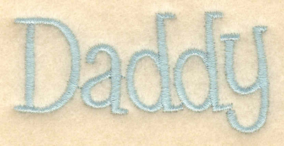 Embroidery Design: Daddy2.53"w X 1.22"h