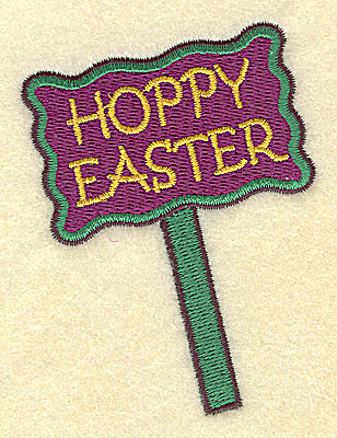 Embroidery Design: Hoppy Easter sign small 2.56w X 3.40h