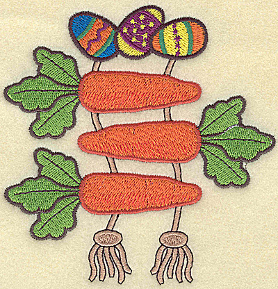 Embroidery Design: Easter eggs and carrots large  4.51w X 4.68h