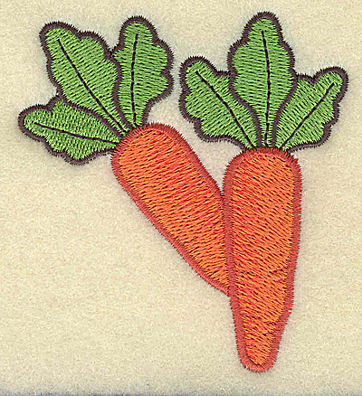 Embroidery Design: Two carrots large 3.08w X 3.35h