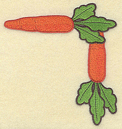 Embroidery Design: Carrot corner large 4.59w X 4.96h