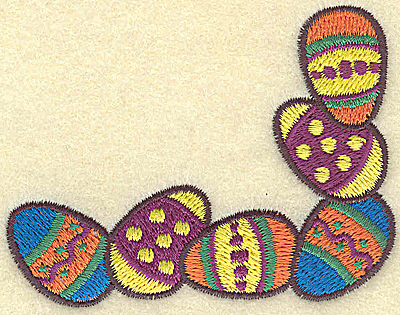Embroidery Design: Easter egg corner 3.19w X 2.43h