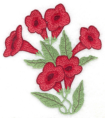 Embroidery Design: Trumpet flower bouqet large 4.41w X 5.00h
