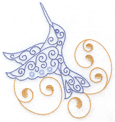 Embroidery Design: Hummingbird swirl C large 4.65w X 4.97h