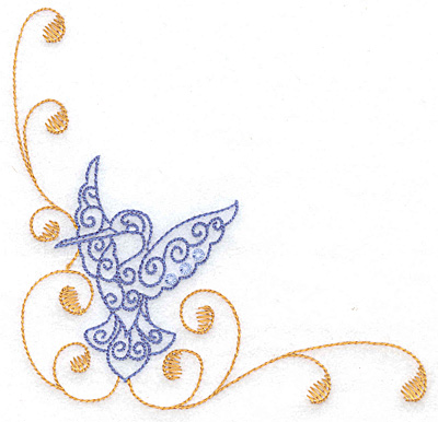 Embroidery Design: Hummingbird left corner large 4.99w X 4.99h