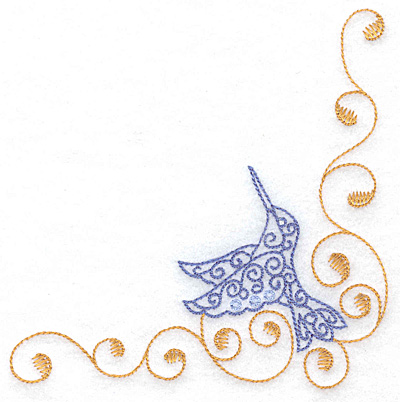 Embroidery Design: Hummingbird right corner large 4.97w X 4.98h