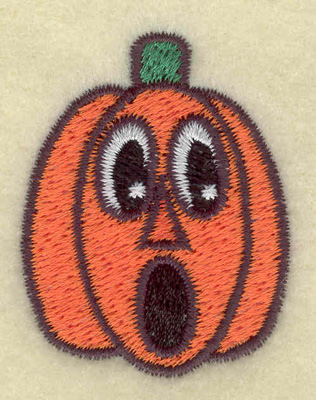 Embroidery Design: Surprised pumpkin small 1.43w X 1.83h