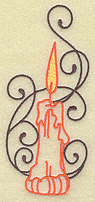 Embroidery Design: Halloween candle design large 2.16w X 4.97h