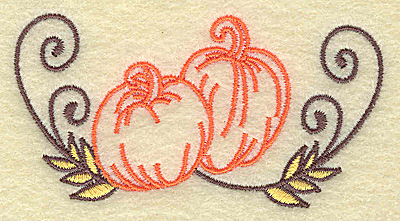 Embroidery Design: Pumpkin duo 3.51w X 1.81h