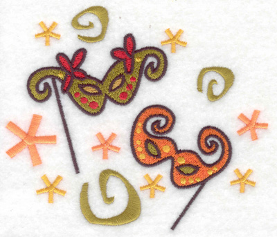 Embroidery Design: New Year's Eve masks large 4.96w X 4.30h