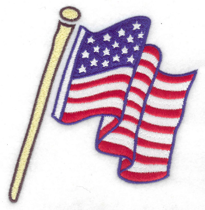 Embroidery Design: Labor Day flag large 4.49w X 4.76h