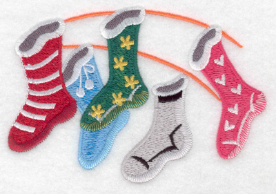 Embroidery Design: Christmas stockings large 4.91w X 3.35h