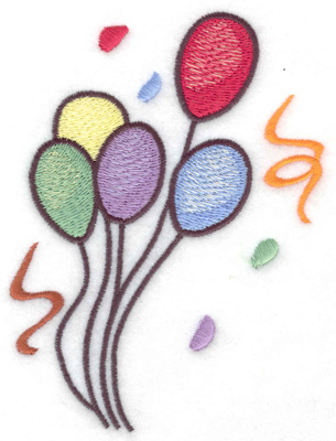 Embroidery Design: Birthday balloons large 3.67w X 4.95h