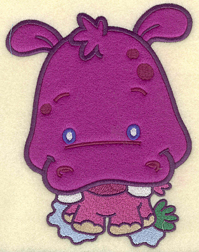 Embroidery Design: Hippo large applique 5.31w X 6.87h