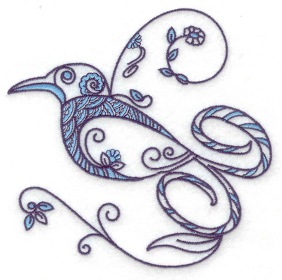 Embroidery Design: Bird J large 4.97w X 4.90h