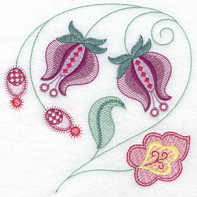 Embroidery Design: Floral D large 7.01w X 7.05h