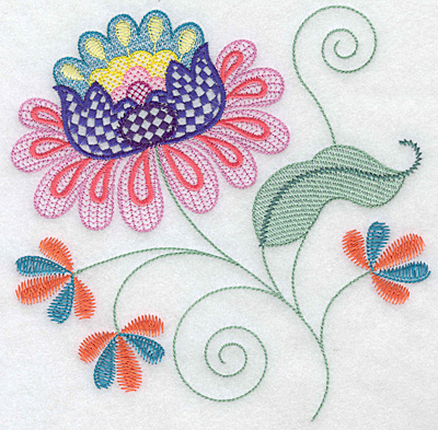 Embroidery Design: Floral G large 7.02w X 7.02h