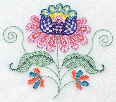 Embroidery Design: Floral H  5.61w X 4.89h