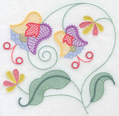 Embroidery Design: Floral J large7.07w X 7.02h