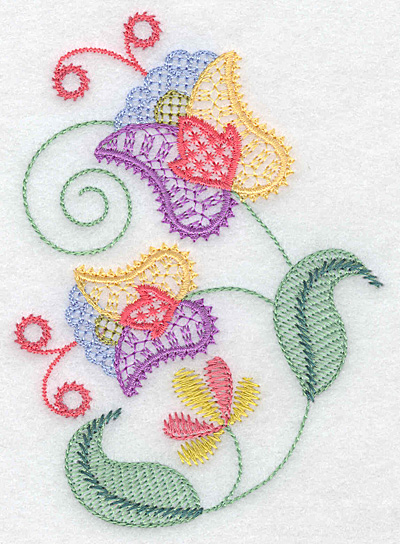 Embroidery Design: Floral K 3.54w X 4.98h