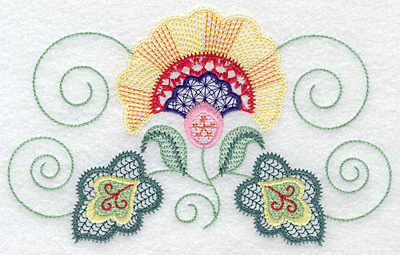 Embroidery Design: Floral N  6.94w X 4.30h