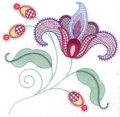 Embroidery Design: Floral O large 7.30w X 7.08h