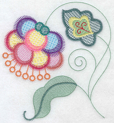 Embroidery Design: Floral Q large 6.58w X 7.09h