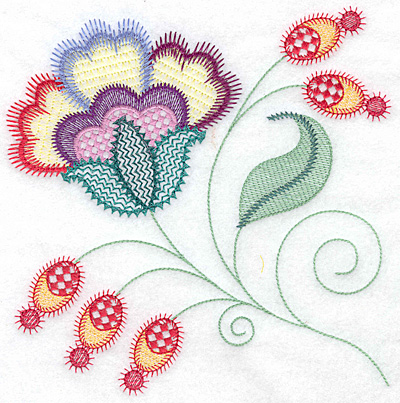 Embroidery Design: Floral Y large 7.07w X 7.07h