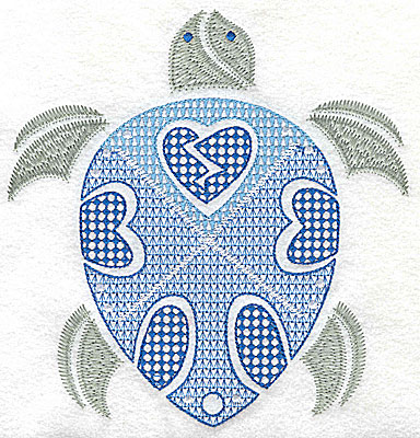 Embroidery Design: Sea Turtle D large 6.62w X 6.92h