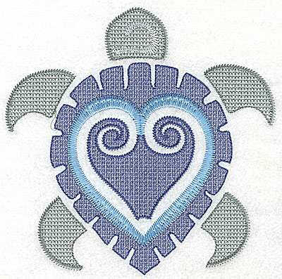 Embroidery Design: Sea Turtle E large 6.94w X 6.96h