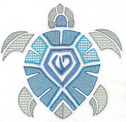 Embroidery Design: Sea Turtle F large 6.90w X 6.68h