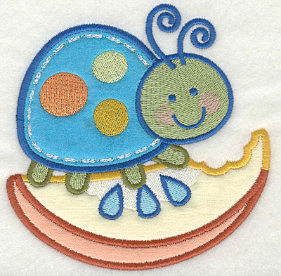 Embroidery Design: Bug on fruit4.81w X 4.87h