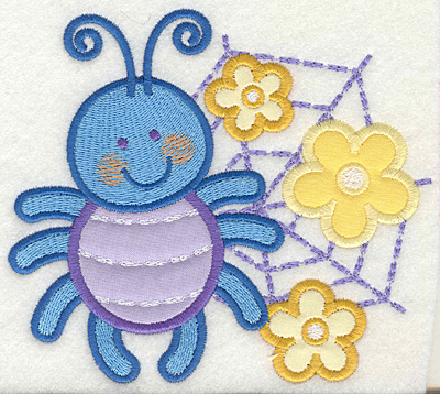 Embroidery Design: Bug on web 5.43w X 4.93h
