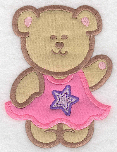 Embroidery Design: Teddy Bear girl double applique large3.77w X 5.00h