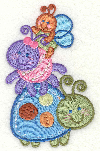Embroidery Design: Adorable Baby Bugs  2.43" X 3.87"