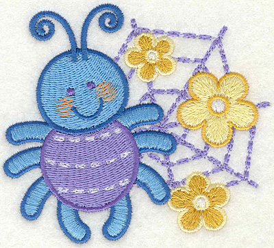 Embroidery Design: Spider on a Web  3.81" x 3.5"