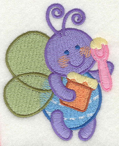 Embroidery Design: Bee with Honey  2.81" x 3.43"