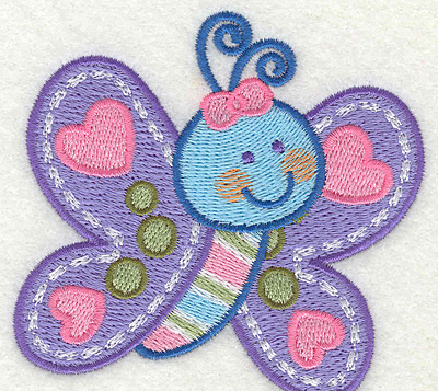Embroidery Design: Blue Butterfly  3.43" x 3.31"