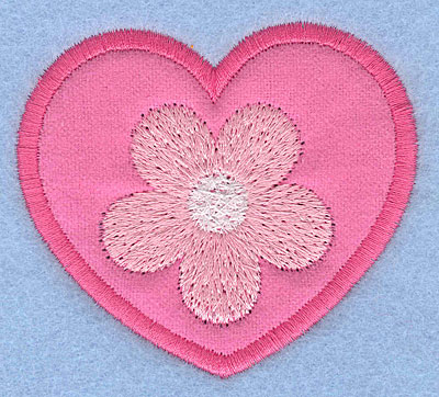 Embroidery Design: Applique heart with flower2.70" x 3.06"
