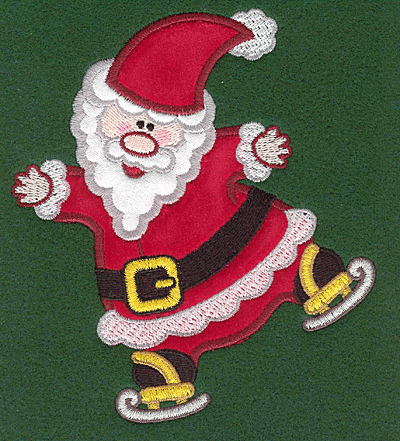 Embroidery Design: Santa on skates applique4.90w X 5.55h