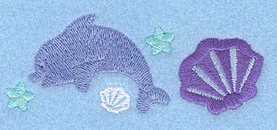 Embroidery Design: Mini dolphin3.48w X 1.38h