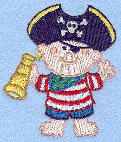 Embroidery Design: Pirate with telescope large3.54w X 4.21h